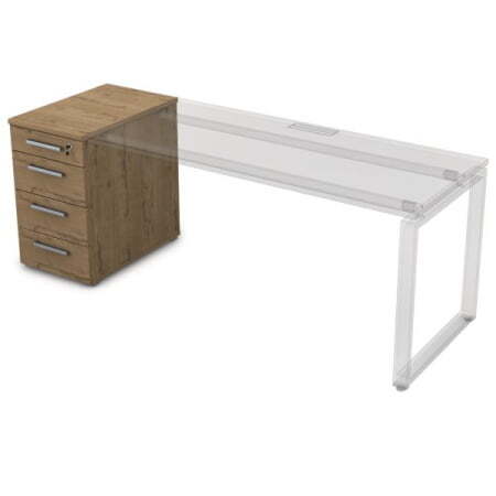 9Т.002 Тумба приставная с ящиками (450x700x750) (Teakwood)