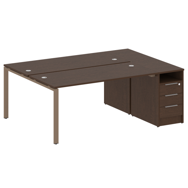 Рабочая станция с опорной тумбой Metal System Style БП.РС-СТП-2.4 2012x1475x750 (Венге Цаво/Мокко металл)