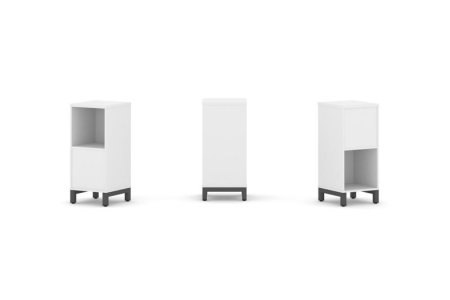 Набор стеллажа 2-х сторонний, 2 яруса SN.NSD-211 (387х400х881) (Белый/Металл Антрацит)