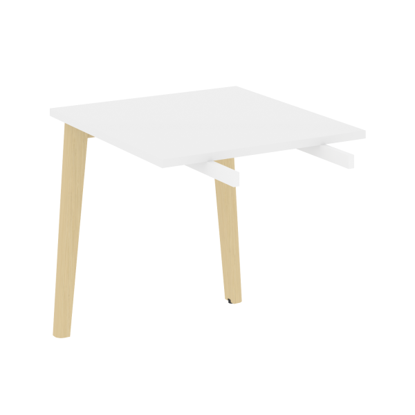 Брифинг-приставка на деревянных опорах Onix Wood Direct OW.BR-7 780x720x750 (Белый Бриллиант/Дуб Светлый)