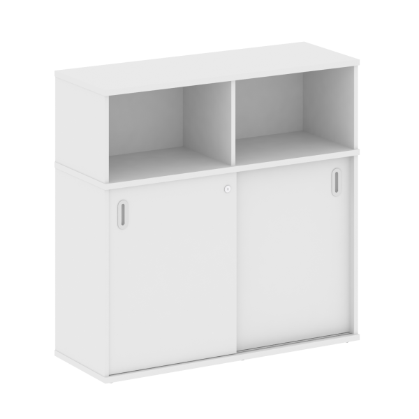 Шкаф-купе приставной Metal System Style Б.ШК-3 Т 1120x410x1098 (Белый)