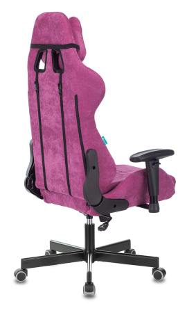 Кресло игровое Zombie VIKING KNIGHT Fabric малиновый Light-15 с подголов. крестов. металл (Малиновый)