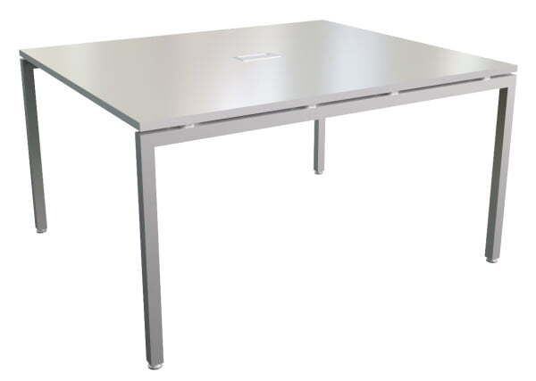 Стол переговоров без подрозетника Steel 11703 2400x1200x760 (Белый/Серый металл)