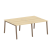 Рабочая станция на 4 рабочих места на А-образном м/к Metal System Style БА.СМ-4.1 2000x1475x750 (Дуб наварра/Серый металл)