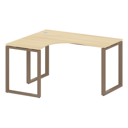 Стол криволинейный левый Metal System Style БО.СА-3 Л 1400x1200x750 (Акация/Мокко металл)