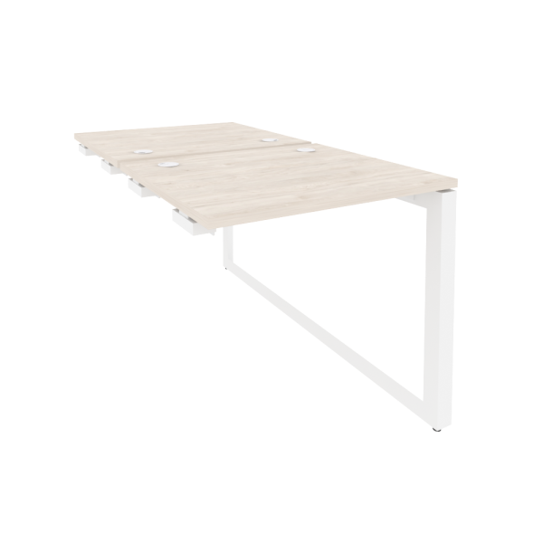 Стол-приставка двойной на О-образном м/к к опорным элем. Onix O.MO-D.SPR-0.7 780x1475x750 (Денвер Светлый/Белый Металл)