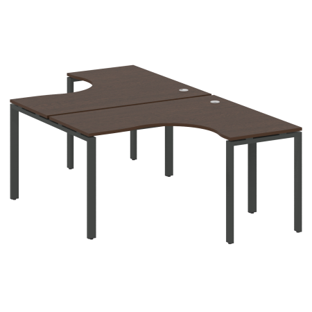 Рабочая станция криволинейная Metal System Style БП.РАС-СА-2.3 1400x2435x750 (Венге Цаво/Антрацит металл)