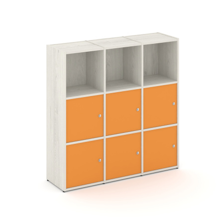 Стеллаж Locker Plus LK.K-003 1188x350x1203 (Дуб Наварра | Оранжевый)