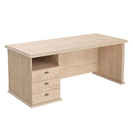 Стол руководителя однотумбовый (левый Raut RDT 168L 1600x800x750 (Дуб Девон)