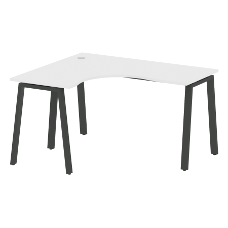 Стол криволинейный левый Metal System Style БА.СА-3 Л 1400x1200x750 (Белый/Антрацит металл)