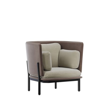 Диван одноместный с низкой спинкой STA-01L (Velutto 07/Velutto 36/Металл Черный)