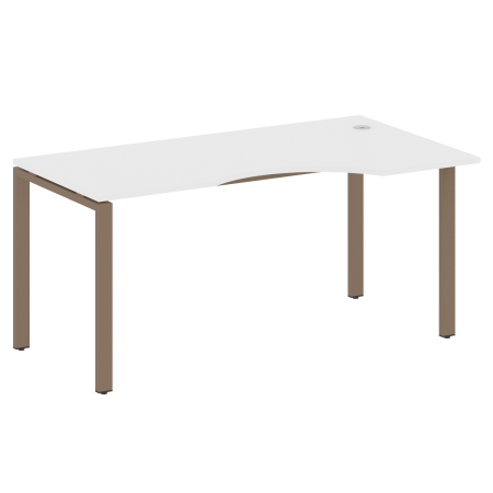 Стол криволинейный правый Metal System Style БП.СА-1 Пр 1600x900x750 (Белый/Мокко металл)