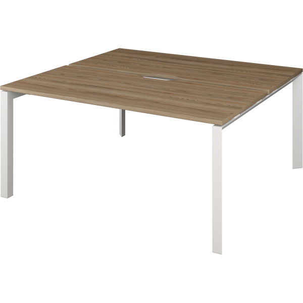 Бенч двойной на 2 рабочих места Аргентум-МП НТМП.П.Б2-120 1200x1496x750 (Дуб сафари/Белый)