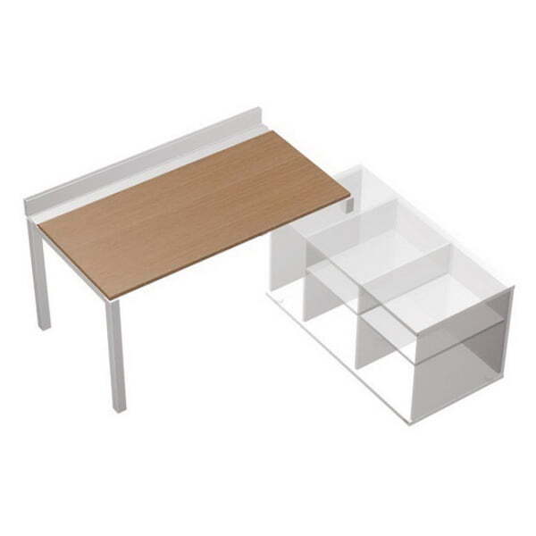 Стол рабочий (120) с ProSystem на опорной тумбе правой (БЕЗ ТУМБЫ) Profiquadro КВ 0117 БВ 1474x1700x (Белый премиум / Вишня скандинавскаяСерый)