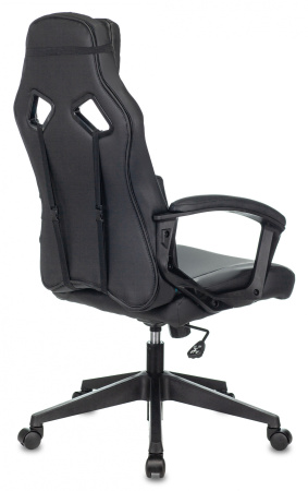 Кресло игровое Zombie DRIVER черный/голубой эко.кожа с подголов. крестов. пластик (Черный | Голубой)