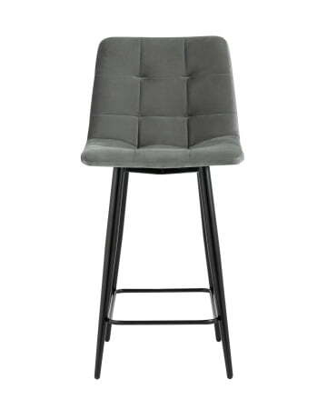 Стул полубарный Джанго велюр серый высота сиденья 60 см (Стул полубарный Джанго серый)