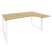 Стол эргономичный правый на О-образном м/к Onix O.MO-SA-4R 1580x1180x750 (Тиквуд Темный/Белый Металл)