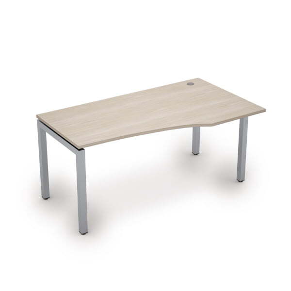 6М.521 Стол криволинейн.прав (1600x900x750) (Шамони светлый/Алюминий матовый)