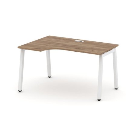 Стол рабочий эргономичный SN-5A.SPA-012(L) (1580х700/980х750) (Дуб Табак/Металл Белый)