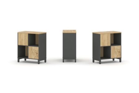 Набор стеллажа 2-х сторонний, 2 яруса SN.NSD-221 (754х400х881) (Антрацит/Тиквуд Светлый/Металл Антрацит)