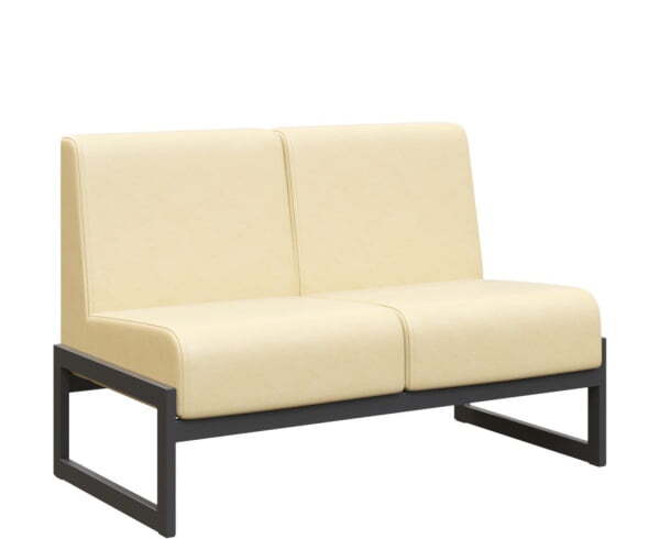Диван двухместный MD.D2  (1255х700х700) (Oregon Бежевый арт.11/Чёрный металл)