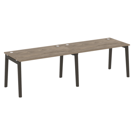 Рабочая станция на деревянных опорах Onix Wood OW.RS-2.3.8 2760x800x750 (Тиквуд Темный/Дуб Темный)