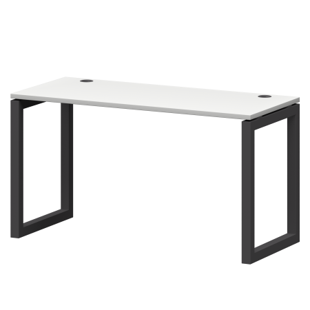 Стол на металлокаркасе Смарт СМС25-О-18К.60.Пр50 1800x600x750 (Белый/Антрацит)