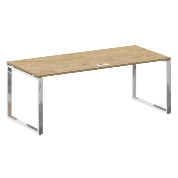 Стол руководителя прямой без тумбы Shift SK.SR-200 (2000x900x753) (Тиквуд Светлый | Хром)