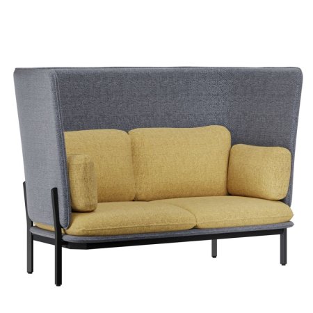 Диван двухместный с высокой спинкой STA-02 (Matrix 543/Matrix 994/Металл Черный)