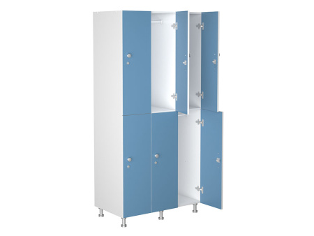 Шкаф для раздевалок WL 32-90 голубой/белый (Голубой | Белый)