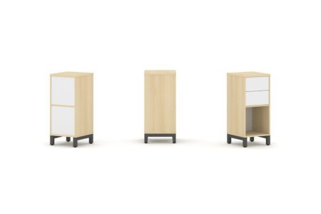 Набор стеллажа 1 сторонний, 2 яруса SN.NS-211 (387х400х881) (Акация Лорка/Белый/Металл Антрацит)