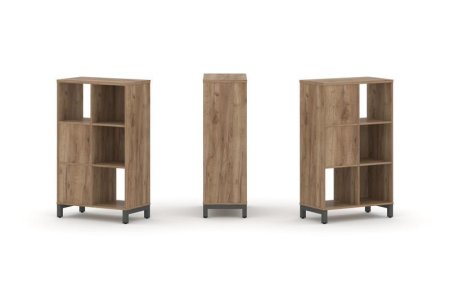 Набор стеллажа 2-х сторонний, 3 яруса SN.NSD-321 (754х400х1248) (Дуб Табак/Металл Антрацит)