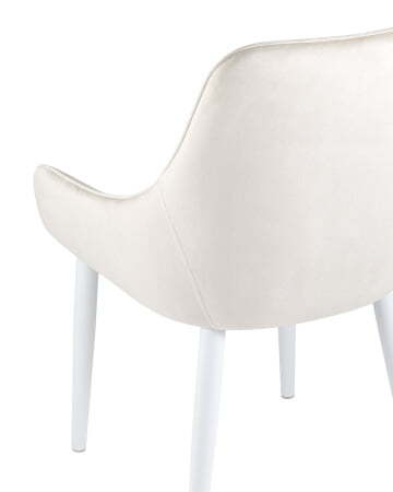 Стул Диана велюр кремовый ножки белые (Стул Диана кремовый)