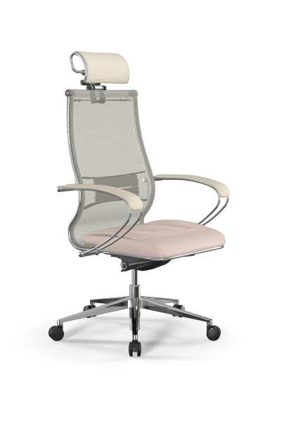 Кресло для руководителя Метта Samurai L2-6K - TS+Infinity /Kc00/Wm06/K2cL/H2cL-3D(M26.B32.G25.W03) (Молочный)