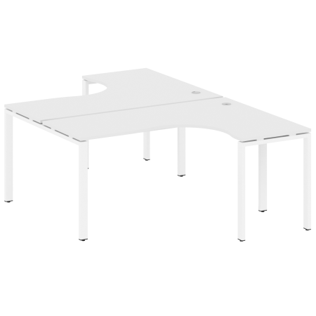 Рабочая станция криволинейная Metal System Style БП.РАС-СА-2.4 1600x2435x750 (Белый/Белый металл)