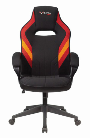 Кресло игровое Zombie VIKING 3 AERO черный/красный ткань/эко.кожа крестов. пластик (Красный)