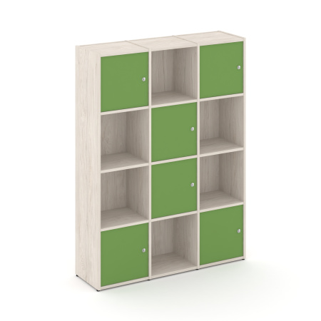 Стеллаж Locker Plus LK.K-006 1188x350x1593 (Денвер Светлый | Зеленый)