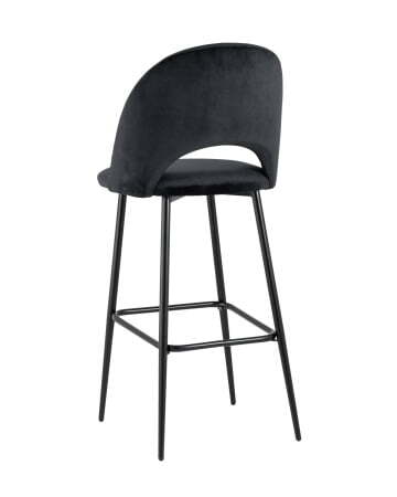 Стул барный Меган велюр черный (Стул барный Меган черный)