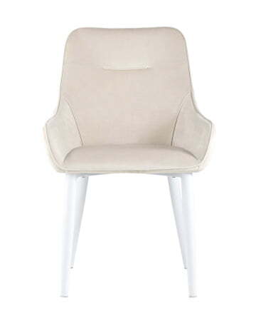 Стул Диана велюр кремовый ножки белые (Стул Диана кремовый)