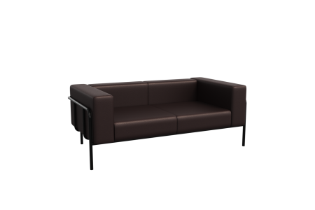 Диван двухместный FLX-2 (Latte Lux 405/Металл Черный)