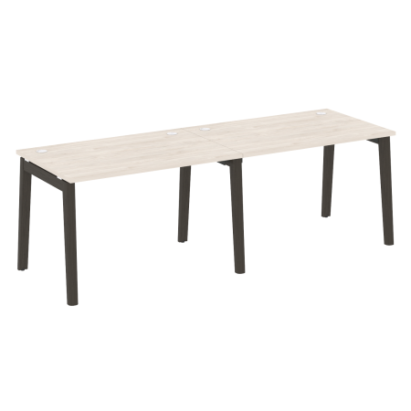 Рабочая станция на деревянных опорах Onix Wood OW.RS-2.2.8 2360x800x750 (Денвер Светлый/Дуб Темный)