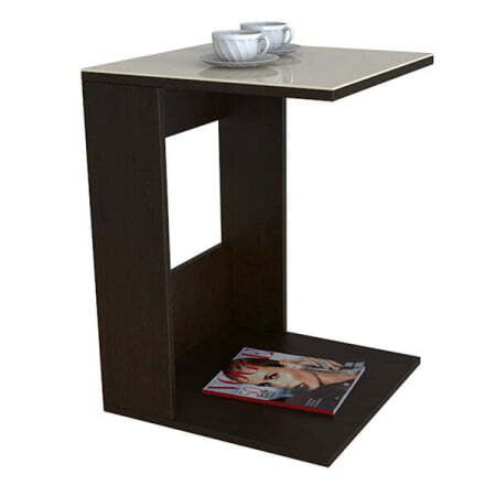 Стол журнальный BeautyStyle - 3 БС-3 450x450x600 (Венге/стекло бежевое)