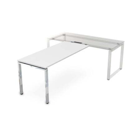 Брифинг-приставка Gloss НБП-П.004 1600x700x750 (Белый премиумХром)