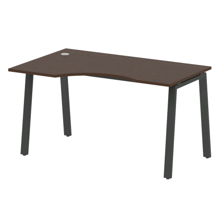 Стол криволинейный левый Metal System Style БА.СА-2 Л 1400x900x750 (Венге Цаво/Антрацит металл)