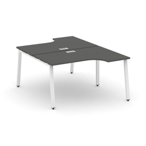 Рабочая станция эргономичная SN-6A.DRPA-002 (1580х1232/1992х750) (Антрацит/Металл Белый)