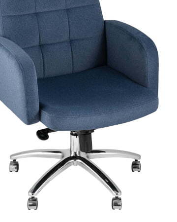 Кресло руководителя Лансет микровелюр темно-синий (Компьютерное кресло Лансет темно-синий)