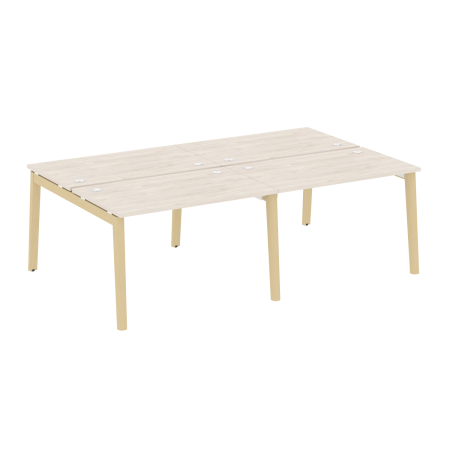 Рабочая станция на деревянных опорах Onix Wood OW.D.RS-4.2.7 2360x1475x750 (Дуб Аризона/Дуб Светлый)