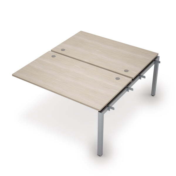 6МБС.5289 Бенч-система на 2 рабочих места, средний модуль (1400x1635x750) (Шамони светлый/Алюминий матовый)