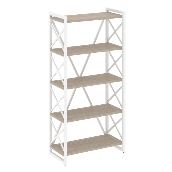 Стеллаж на регулируемых опорах-5 полок VR.L-MST.O-5.8 800x400x1650 (Дуб Аттик/Белый металл)