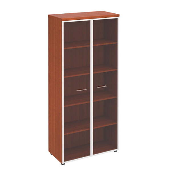 Шкаф для документов со стеклянными прозрачными дверьми в рамке Патриот ПТ 780 900x460x1970 (Миланский орех)